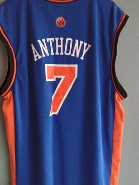 Adidas New York Knicks Carmelo Anthony 7 Basketball Jersey Blue Mens XL